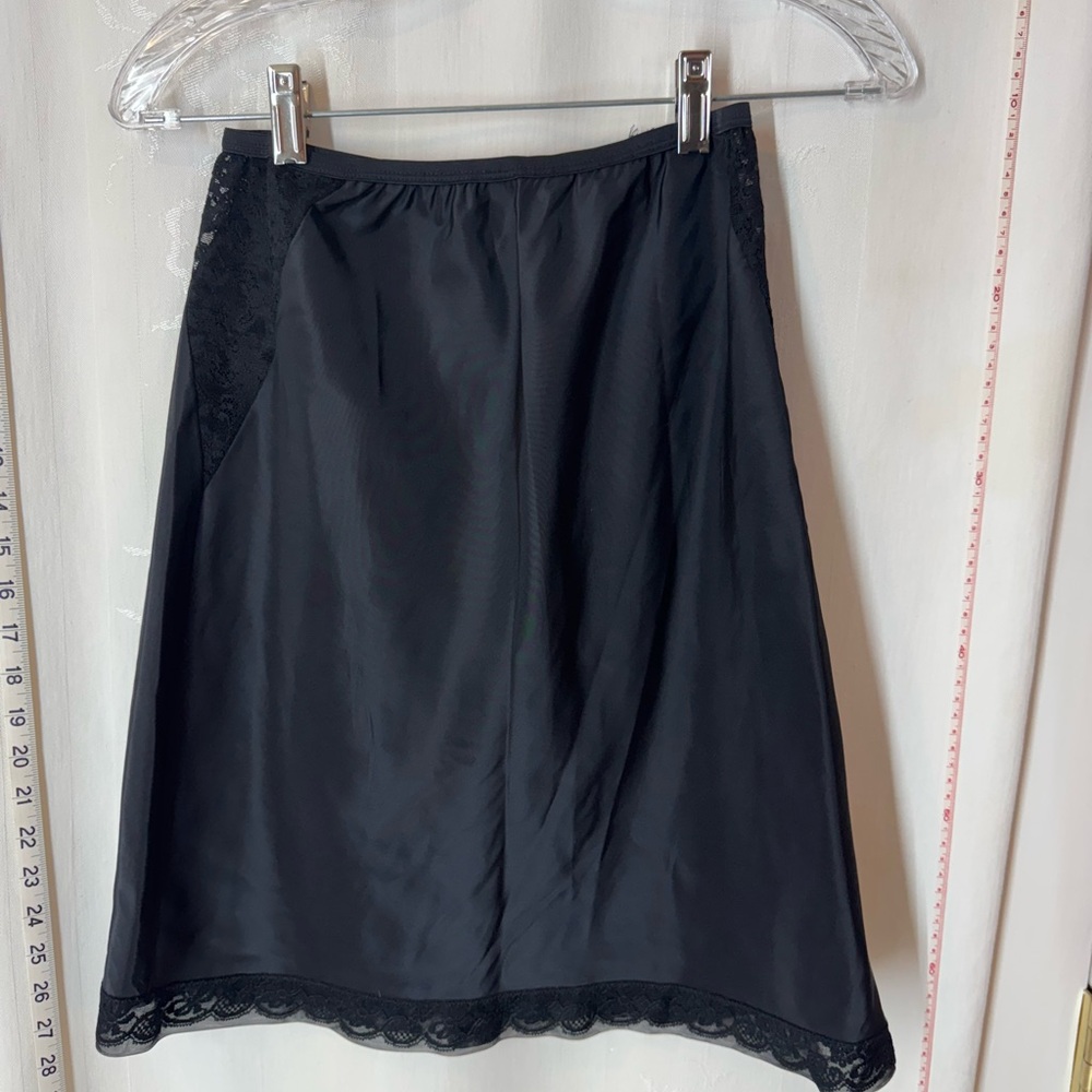 Vintage Women's Blanche Black Lace Half Slip